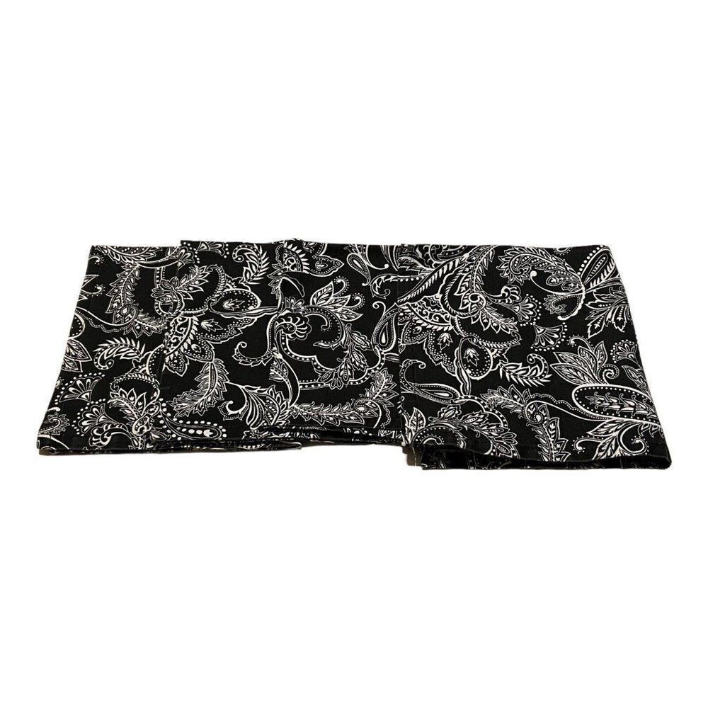 Ridgefield Home Navy Blue Paisley Set of 4 Cloth Napkins 17" Dinner Lot Boho